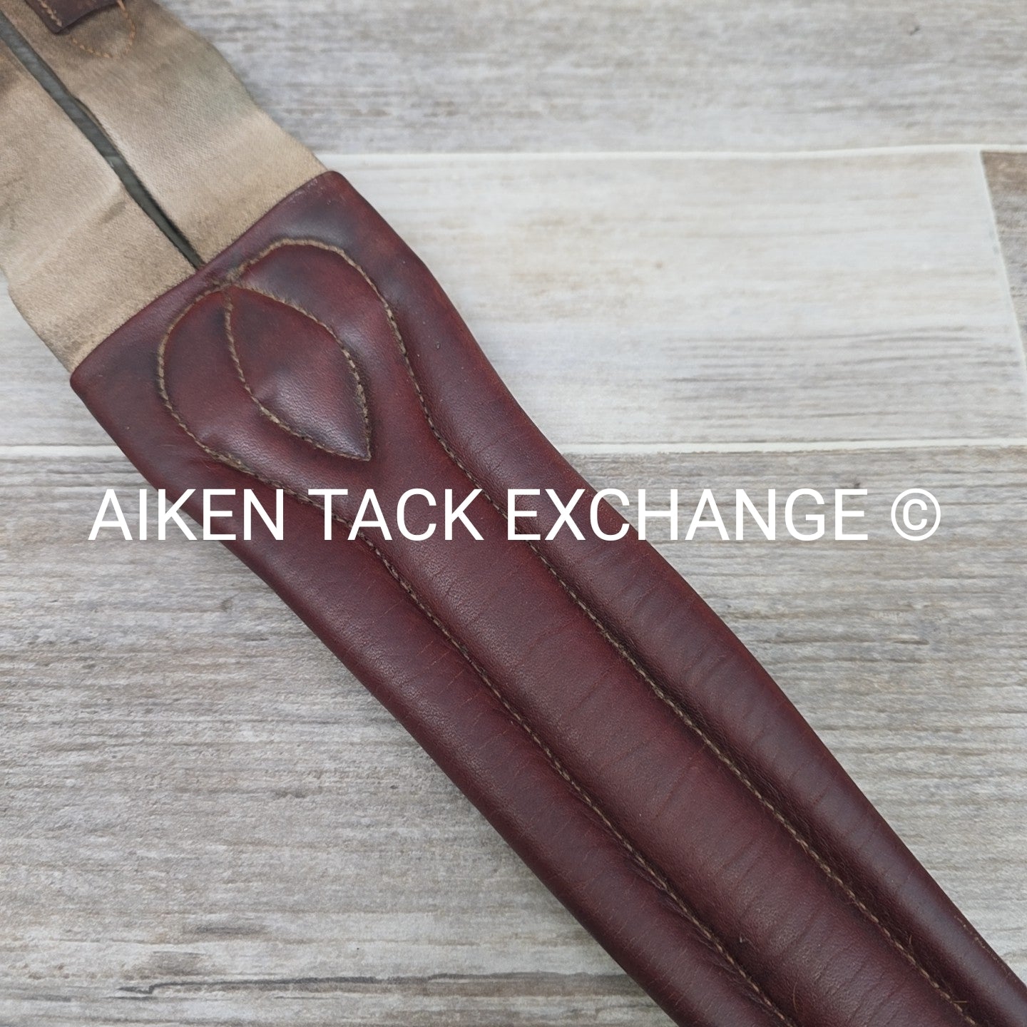 CWD Classic Leather Girth with Double End Elastic, Brown, 52"