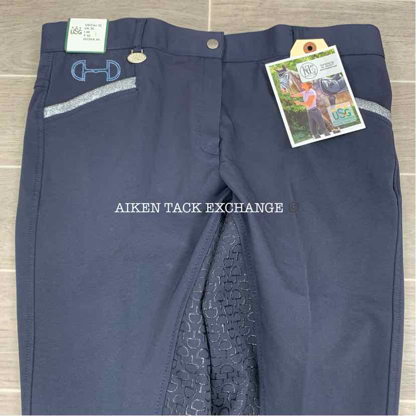 KL Select USG "Meghan" Silicone Grip Full Seat Breeches, Size 32