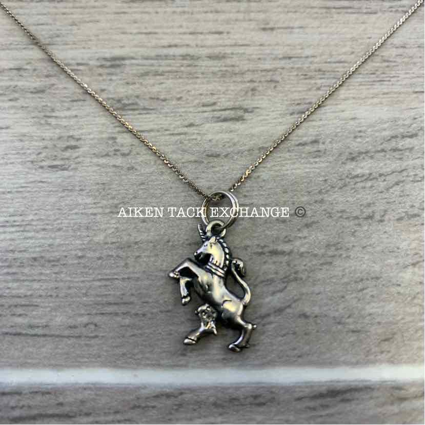 Silver Unicorn Pendant Necklace w/ Chain