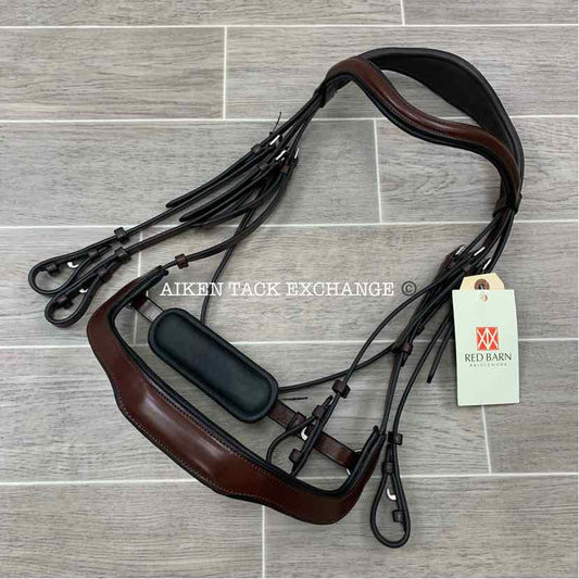 KL Select Red Barn Arena Ergonomic Weymouth Dressage Bridle, Brown, Size Full