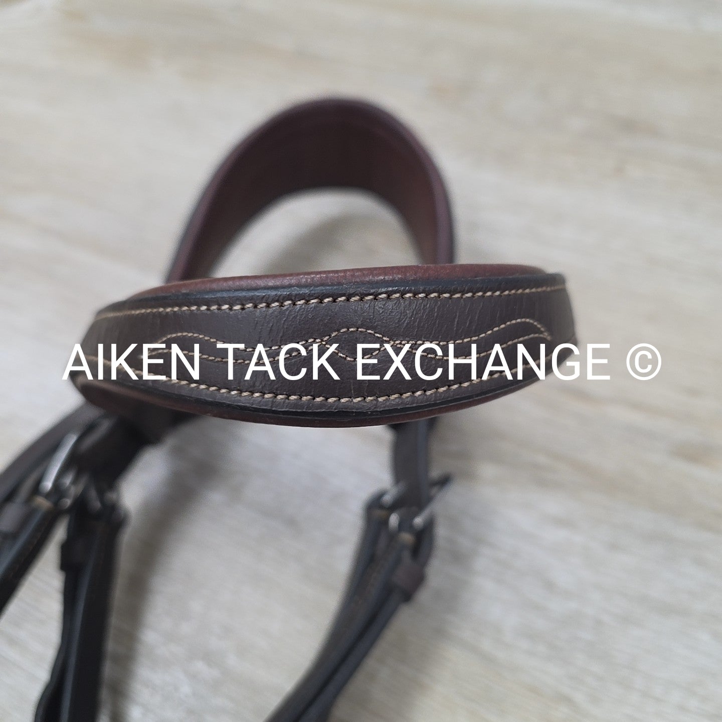 Dy'on Flash Noseband Bridle and Snap Hook with Matching Rubber Reins, Brown, Siz