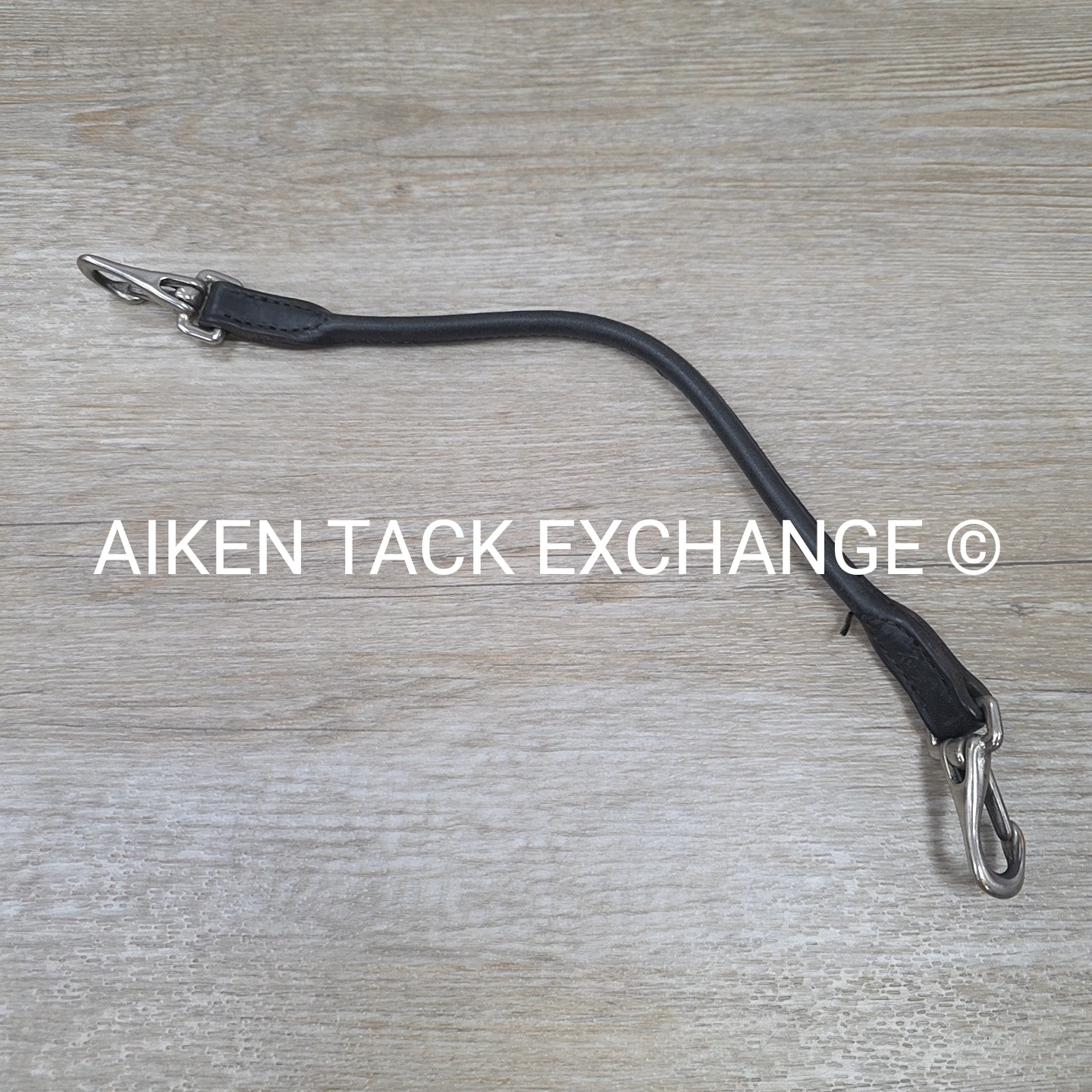 Tory Leather Rolled Leather Grab Strap with Snap Ends, Black