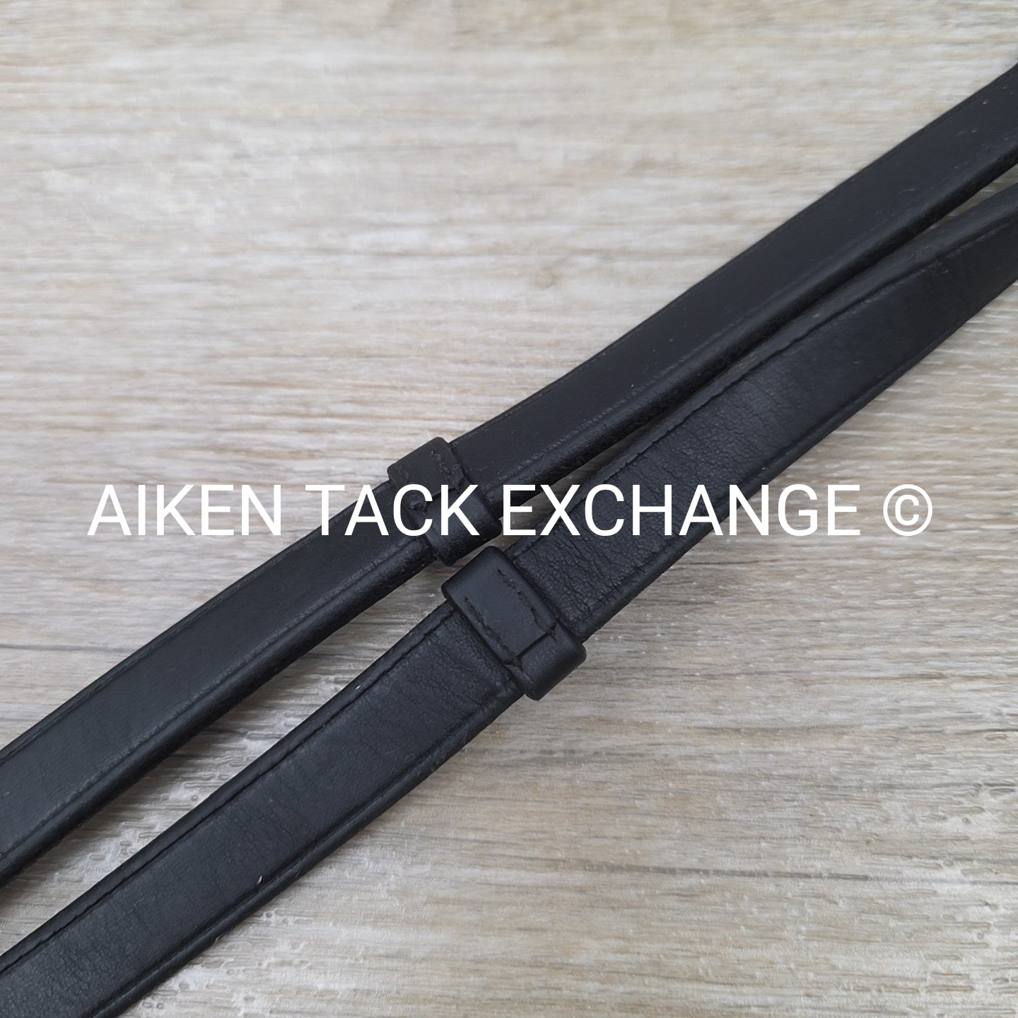 Leather Reins with Hand Stops, Black, 60"