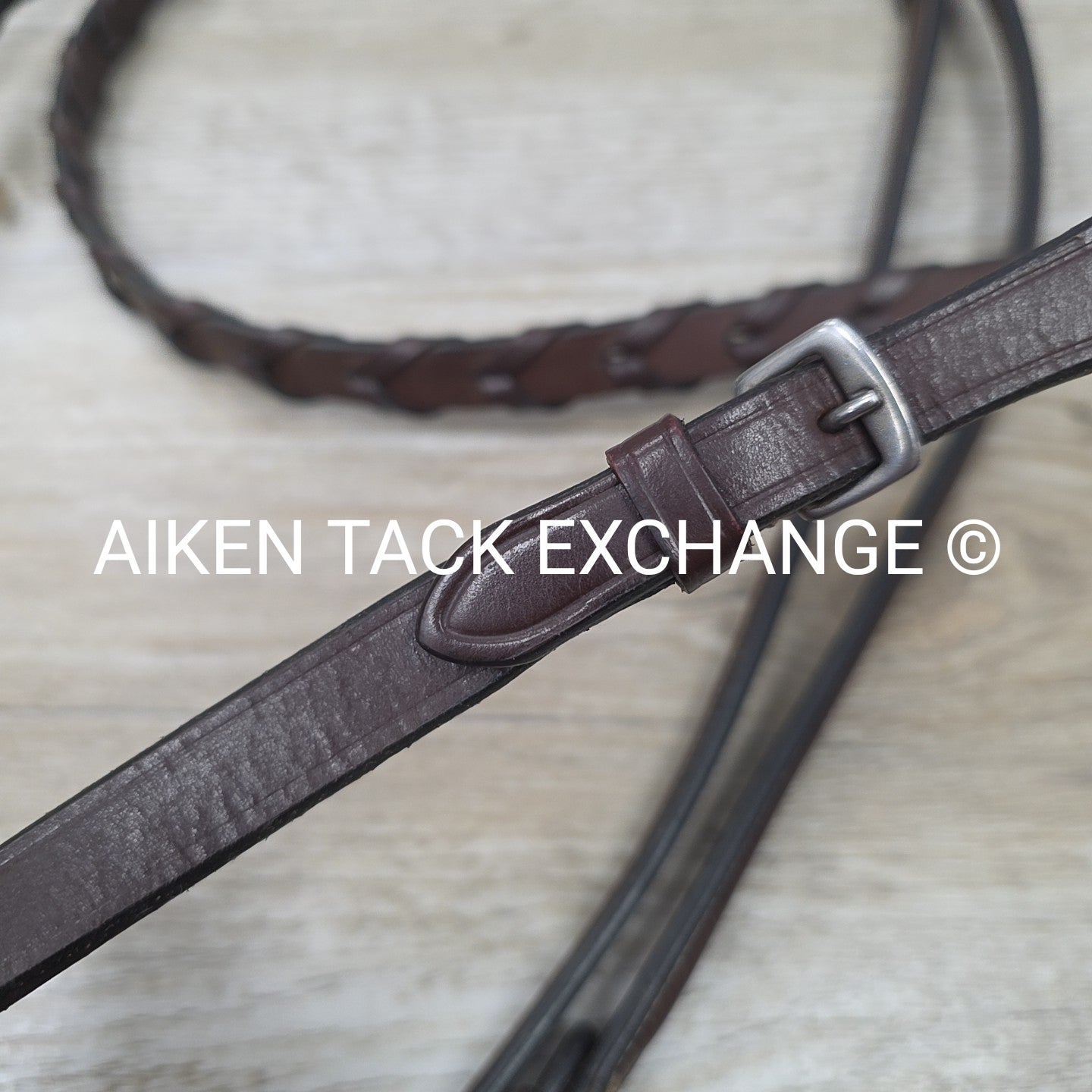 KL Select Red Barn Round Raised Fancy Stitch Laced Reins, Brown, Size Full