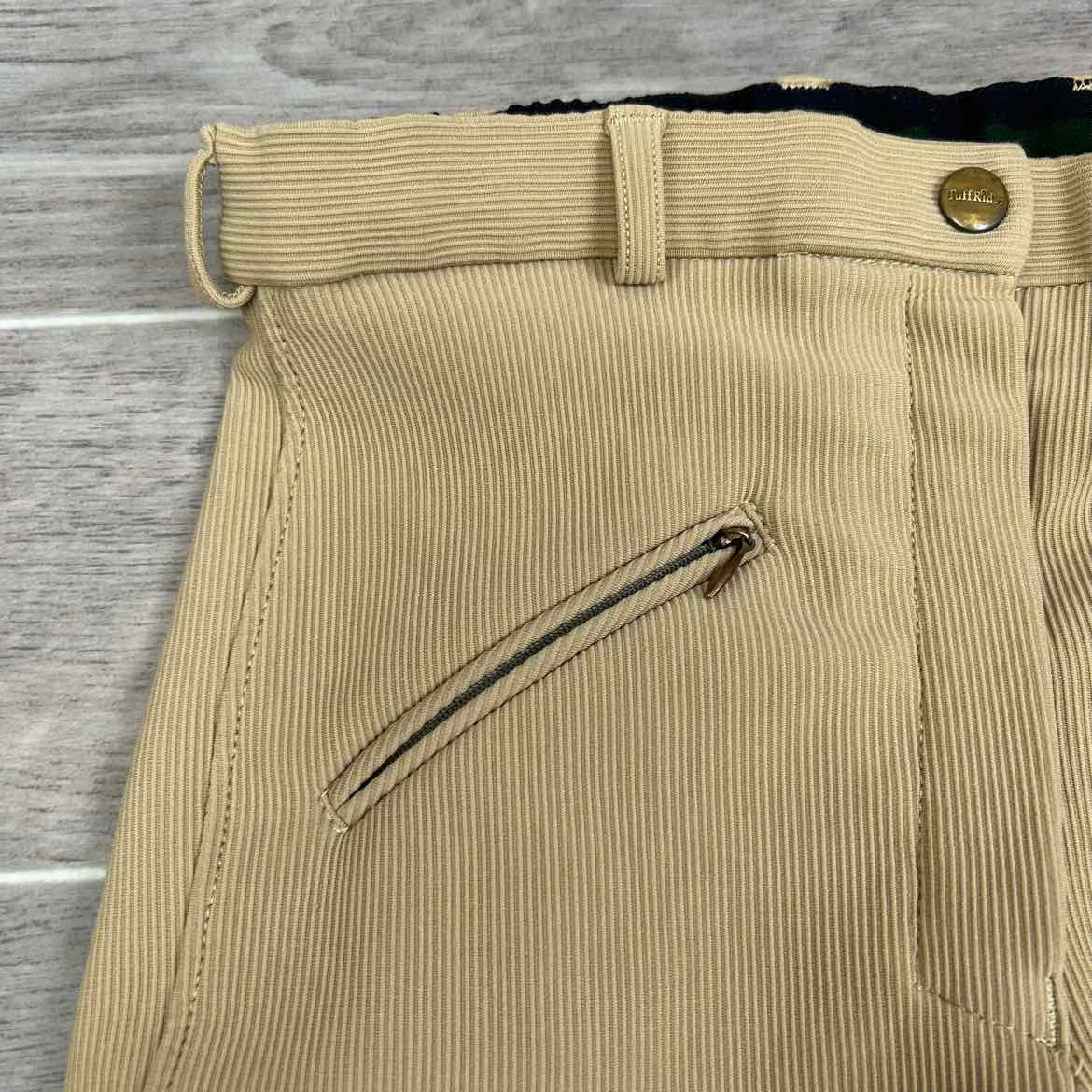 TuffRider Ribbed Knee Patch Breeches, Tan, Women's 26