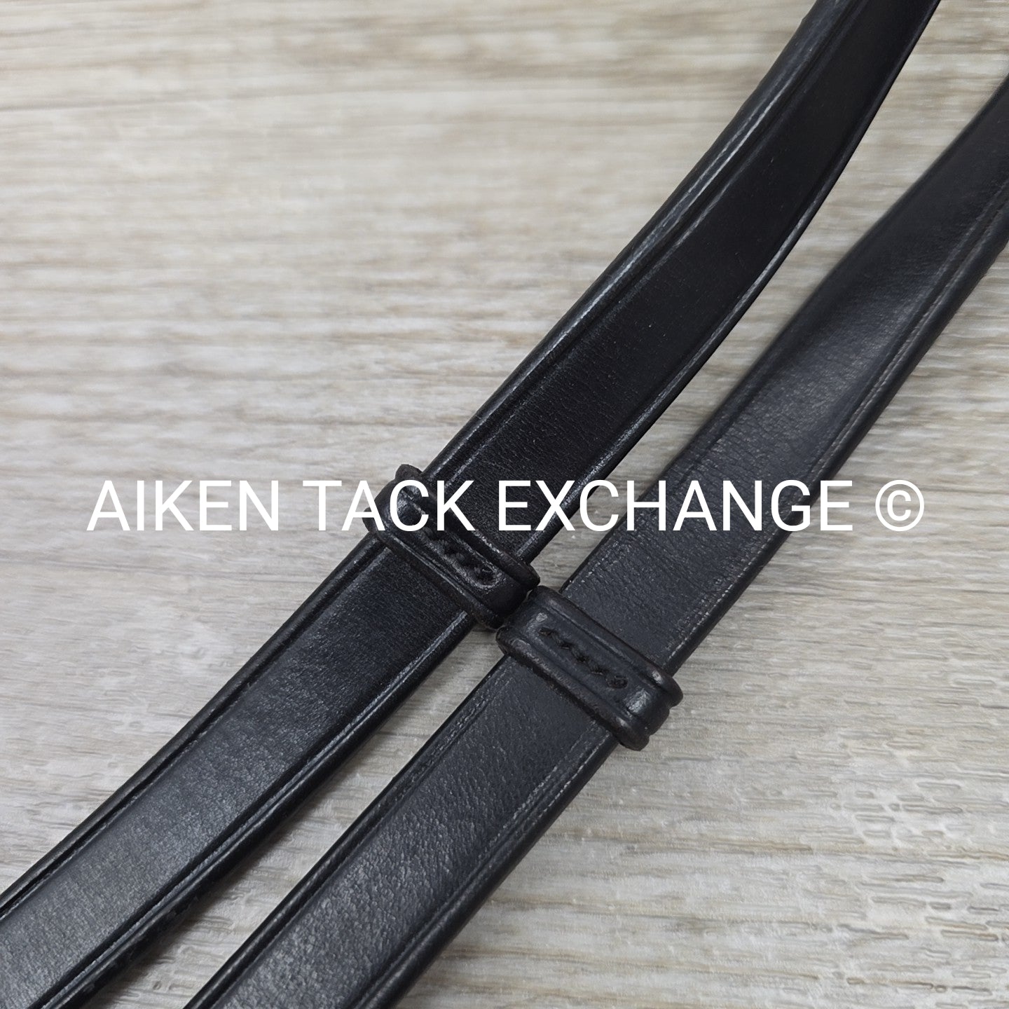 Bobby's English Tack Leather Reins with Hand Stops, Black, 54"