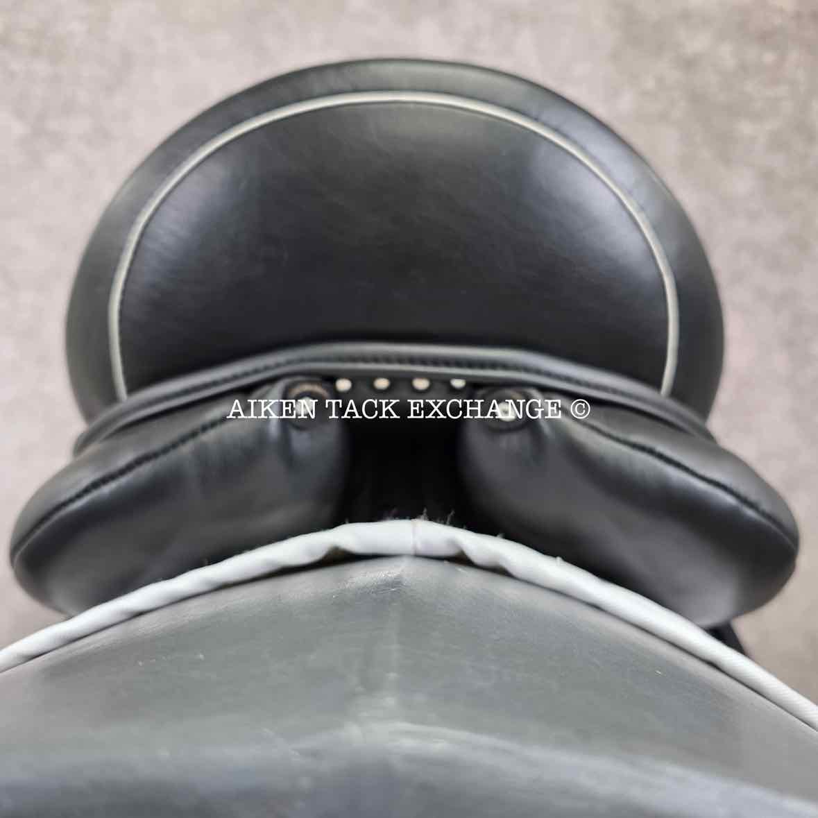 English Dressage Saddle, 17" Seat, Short Flap, Wide Tree, Wool Flocked Panels