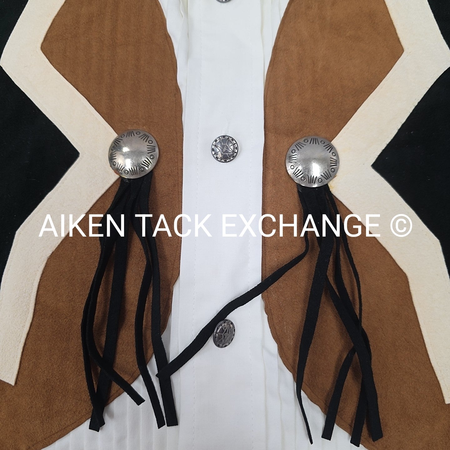 Vintage Silver Mesa L:ong Sleeve Button Up Western Style Top, Size Large