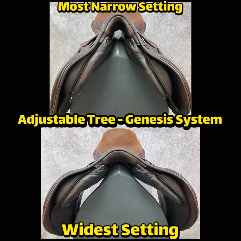 2014 Marcel Toulouse Annice Platinum Genesis Close Contact Jump Saddle, 17.5" Seat, Adjustable Tree, Wool Flocked Panels