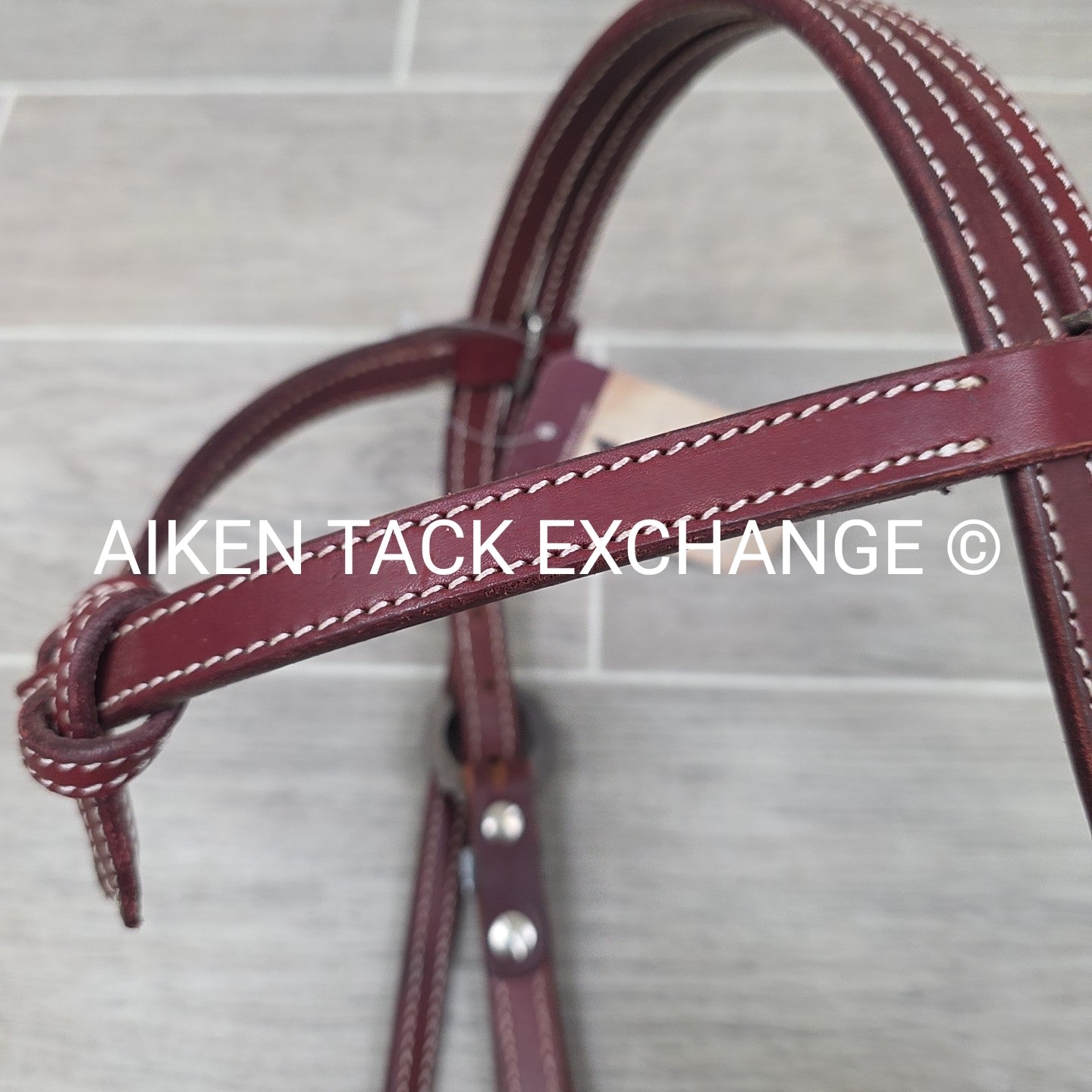 Tabelo Knotted Brow Headstall, No Reins, Brown, Size Full