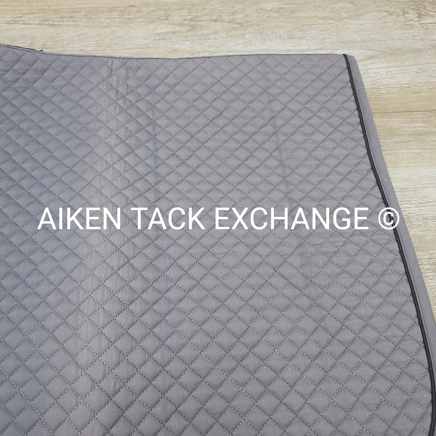 Dover Saddlery Dressage Saddle Pad, Grey with Black Piping