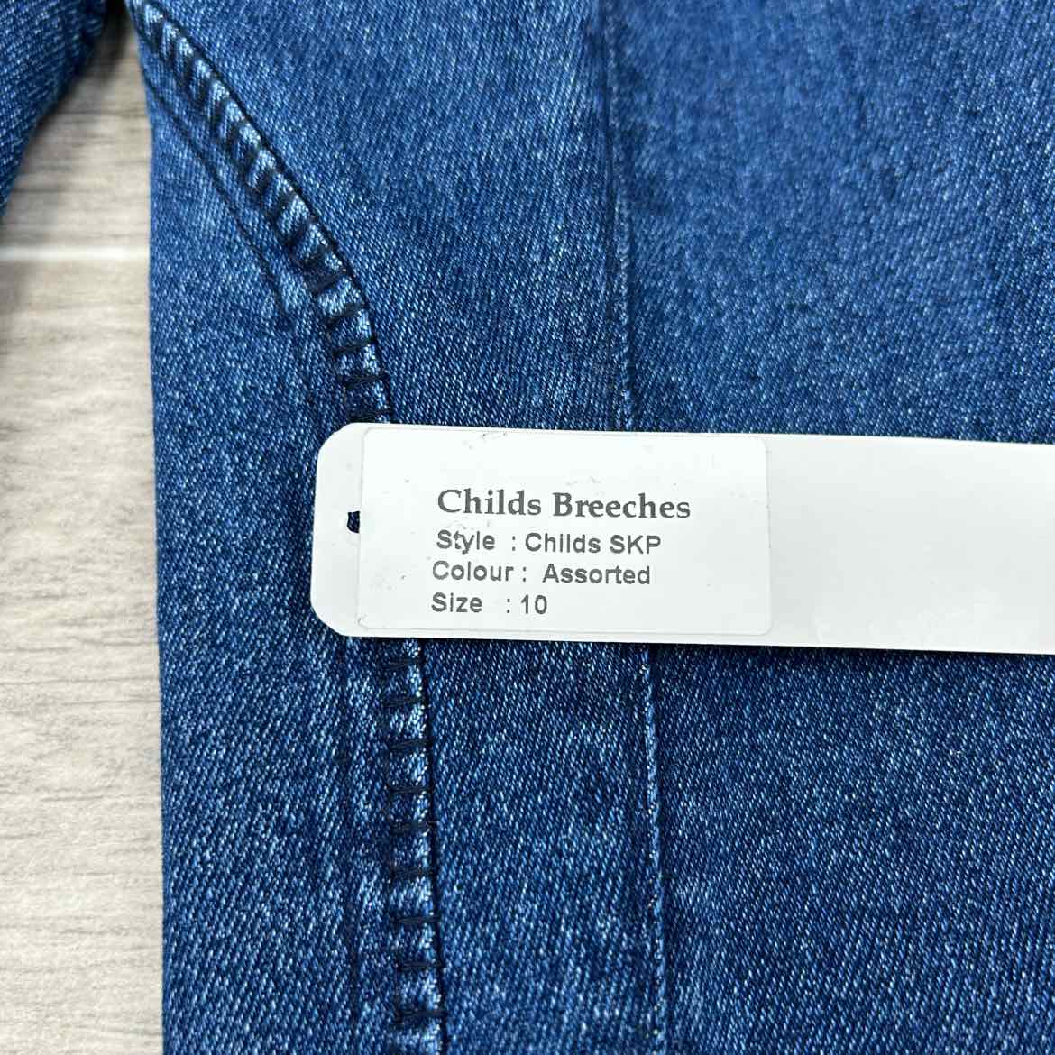 Jacson Wear Children's Denim Knee Patch Riding Jean Breeches, Size 10, Brand New