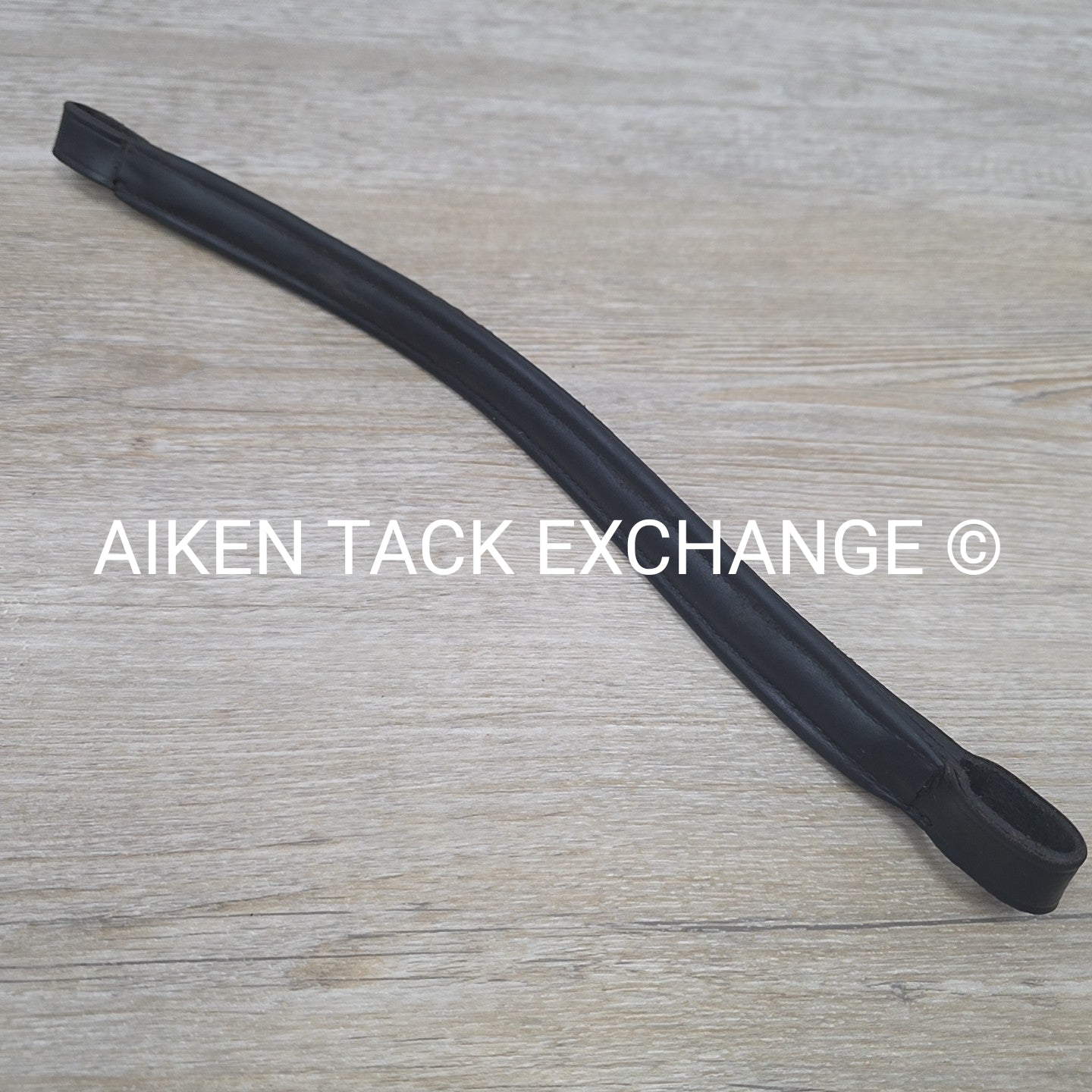 Plain Raised Padded Browband, Black, 15.5"