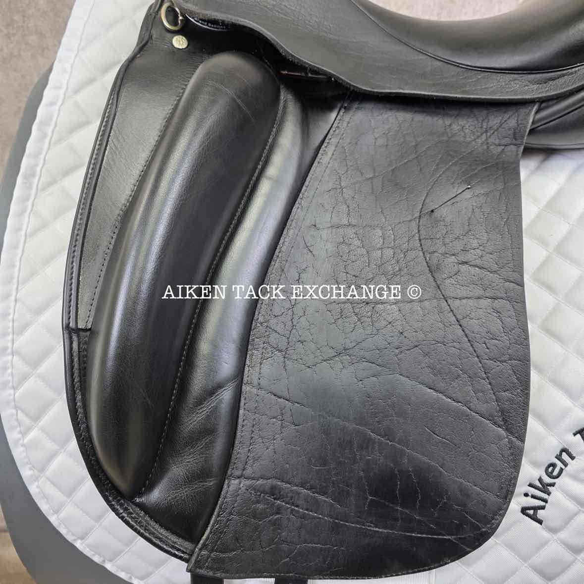 2011 Custom Saddlery Wolfgang Solo Dressage Saddle, 17" Seat, Adjustable Tree, Wool Flocked Panels