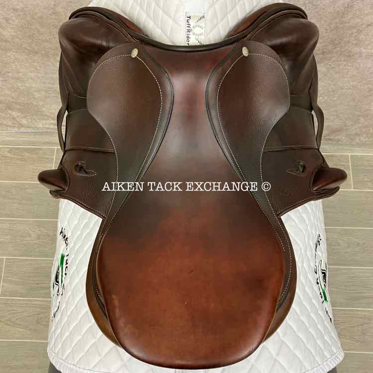 2014 Devoucoux Chiberta Junior Monoflap Jump Saddle, 16.5" Seat, 0A Flap, Medium Wide Tree, D3D Panels, Full Buffalo Leather