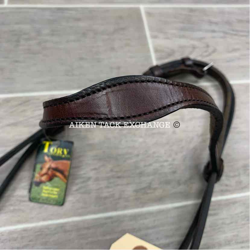 Tory Leather Flared Brow Headstall, Size Arabian