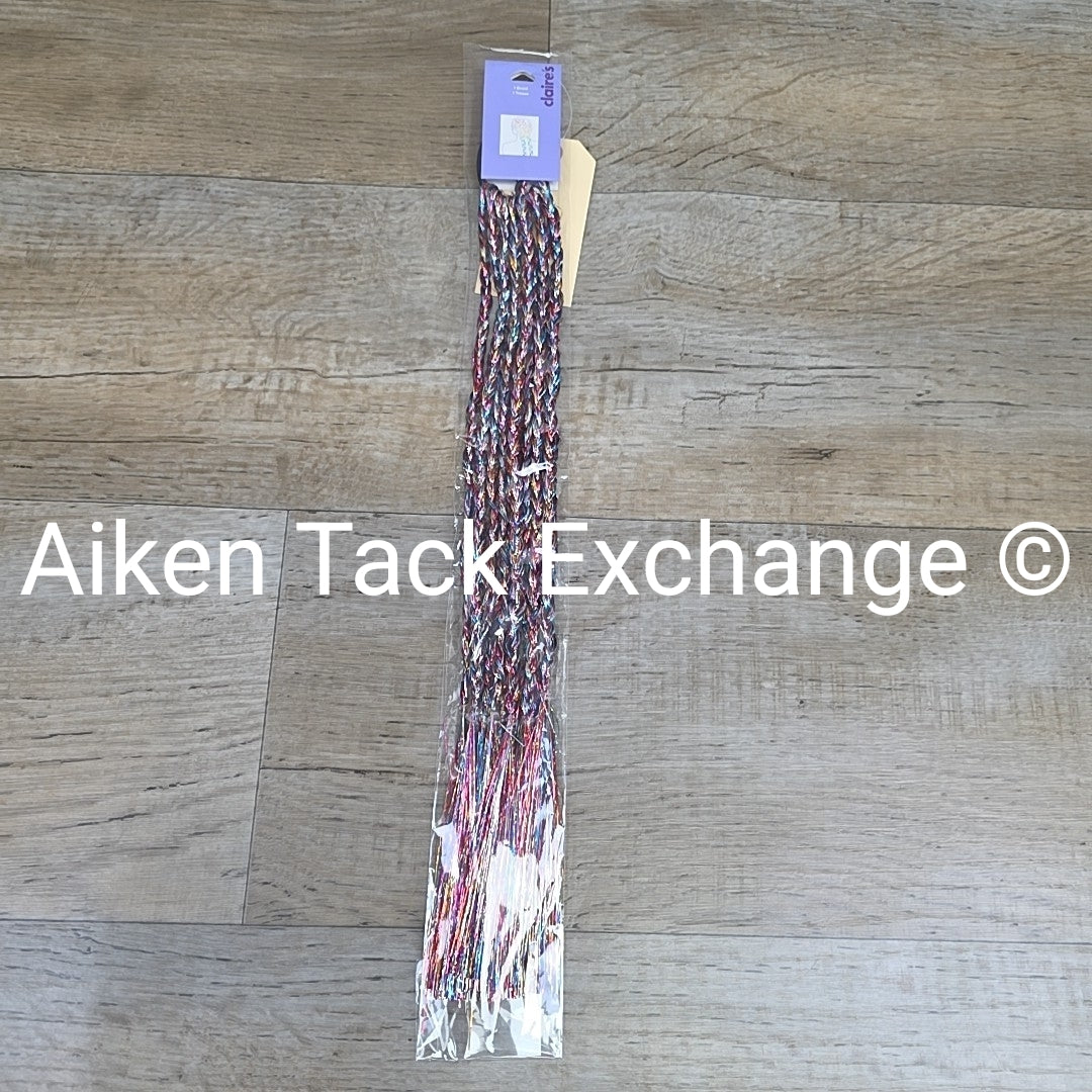 Claire's Braided Faux Hair Tinsel Extension with Hair Tie