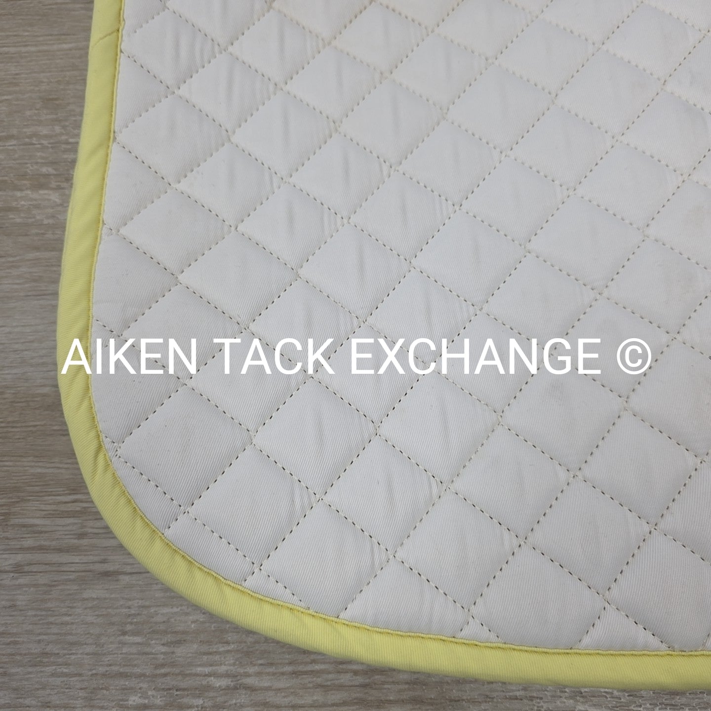 Dover Saddlery All Purpose Pony Saddle Pad, White with Yellow Trim