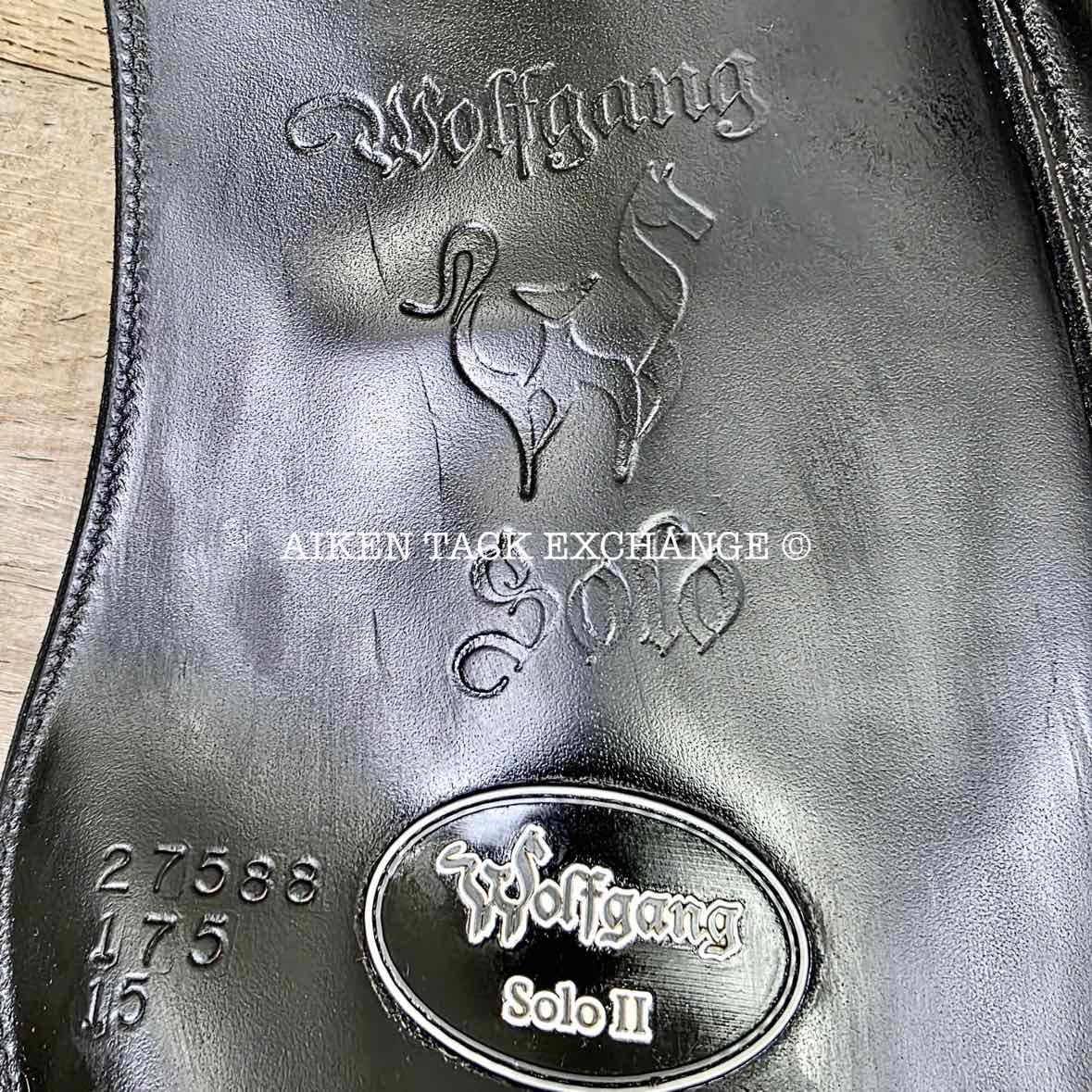 2021 Custom Saddlery Wolfgang Solo II Monoflap Dressage Saddle, 17.5" Seat - Short Flap, Adjustable Tree, Wool Flocked Panels