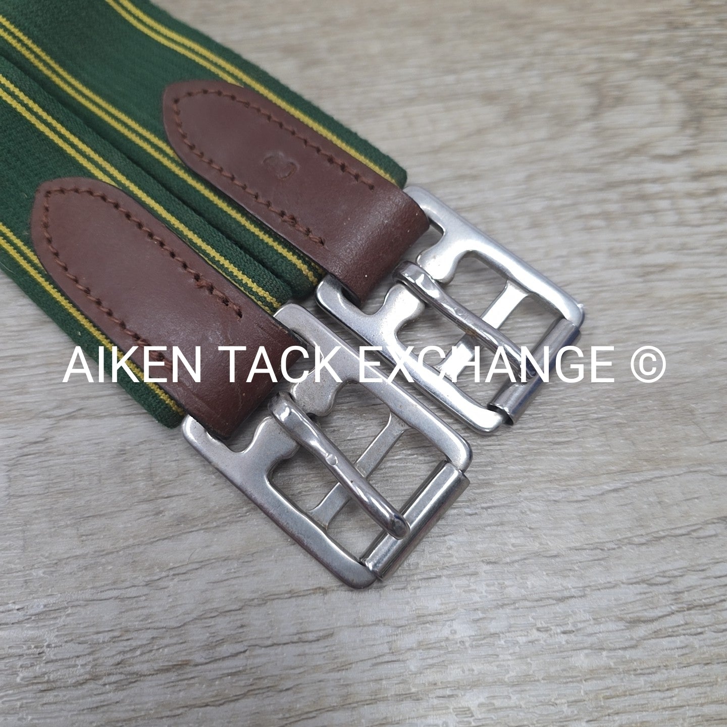 Leather Girth with Single End Elastic, Brown, 38"