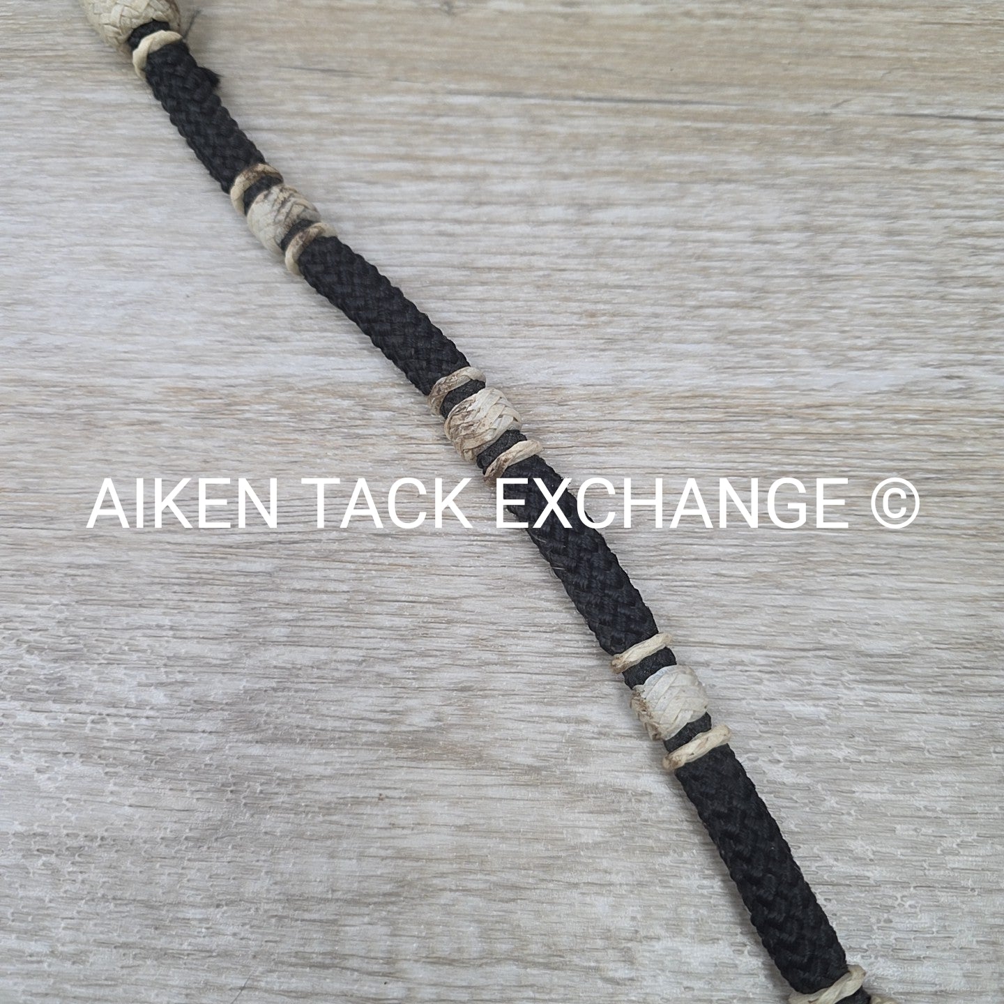 Western Breastplate with Braided Rawhide, Black, Size Cob