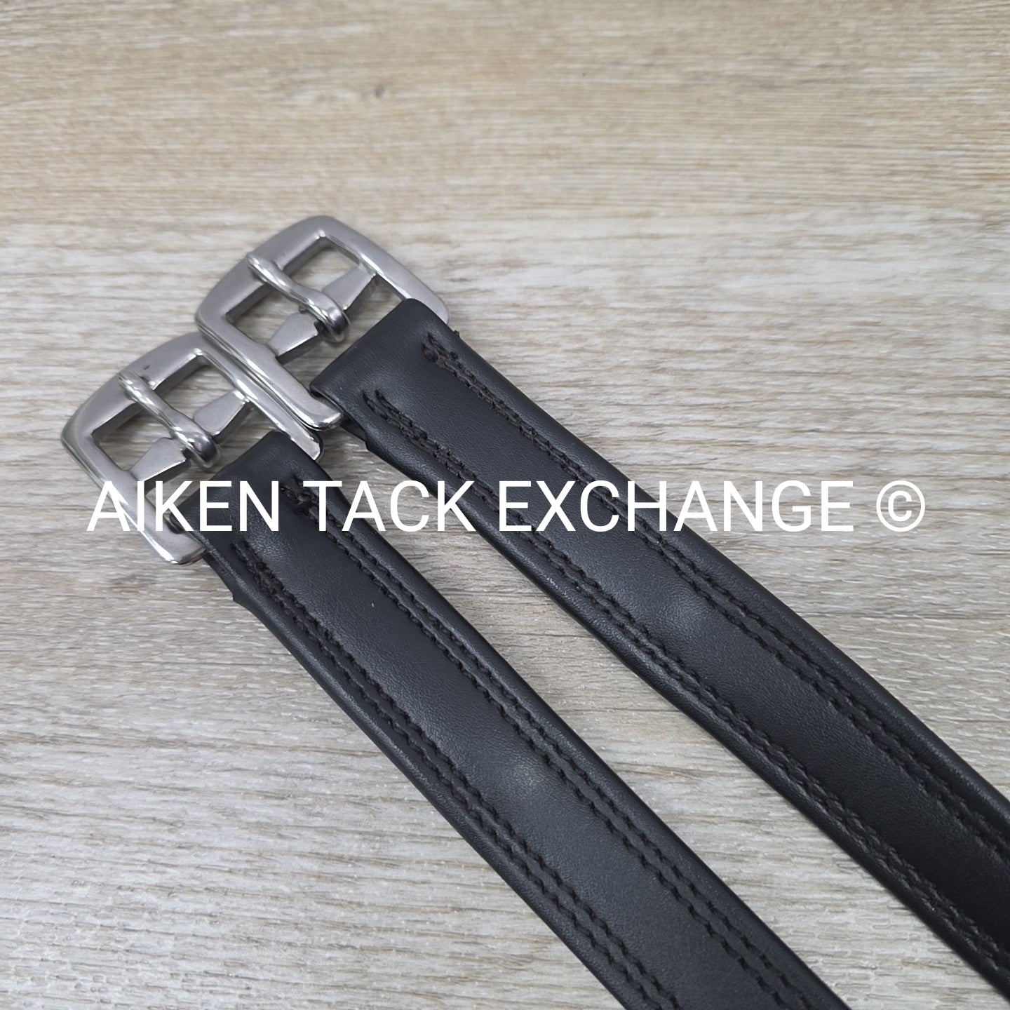 Shires Easy Care None Stretch Stirrup Leathers, Black, 54"
