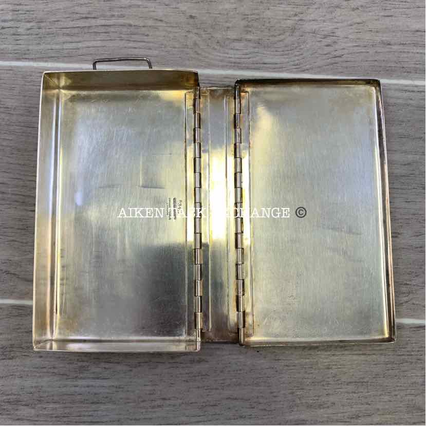 Swaine & Brigg Silver Plated Ladies Flask & Sandwich Case