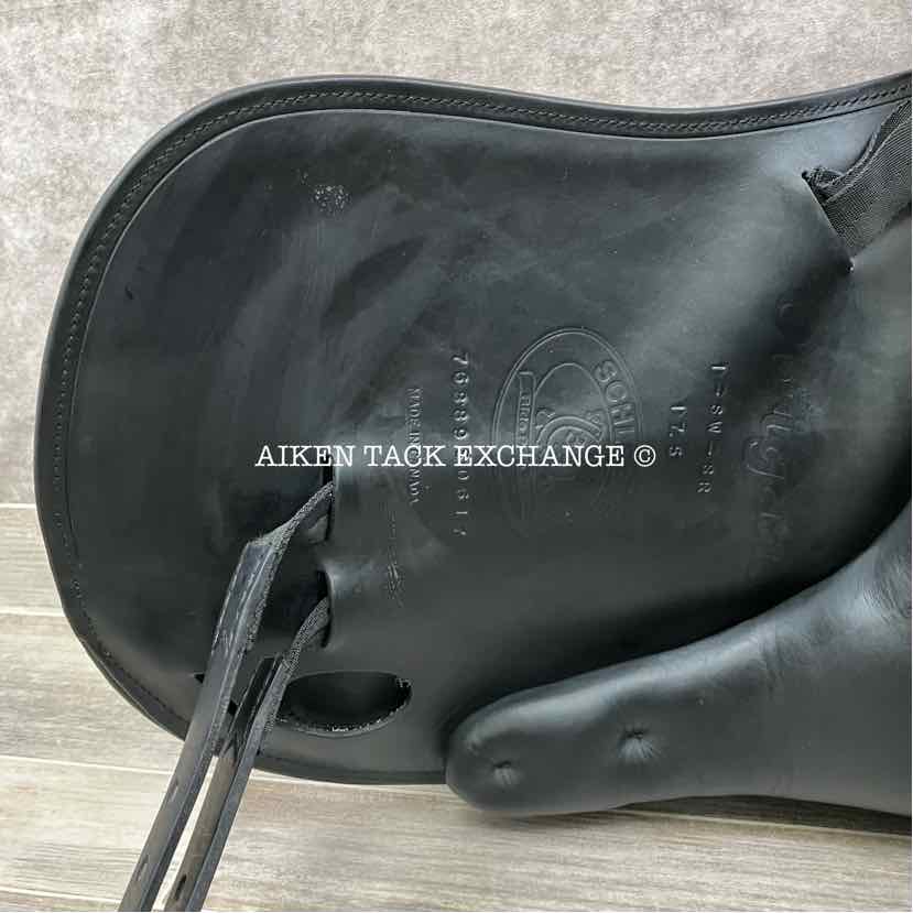 2017 Schleese Obrigado Monoflap Dressage Saddle, 17.5" Seat, Adjustable Tree, Wool Flocked Panels