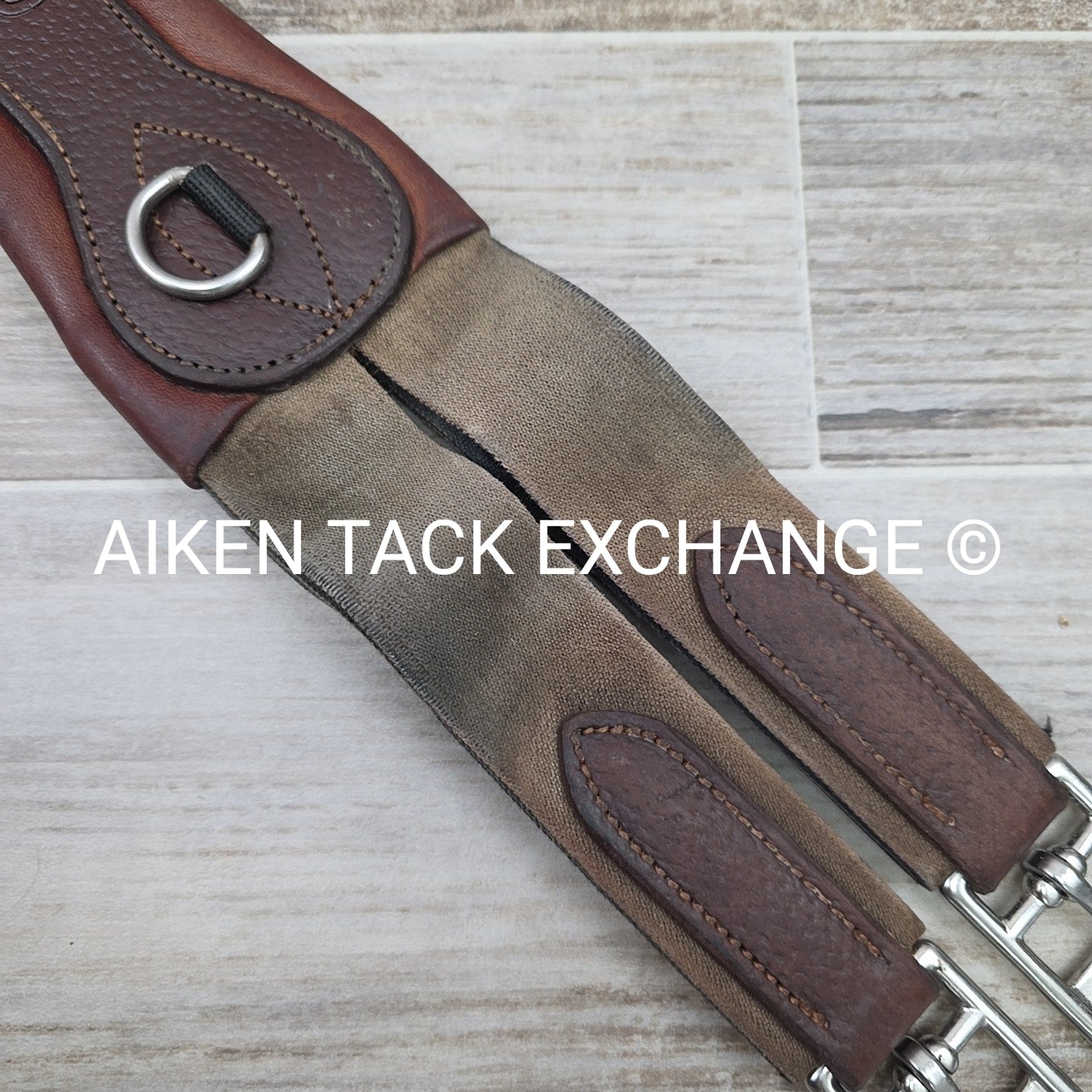 CWD Classic Leather Girth with Double End Elastic, Brown, 52"