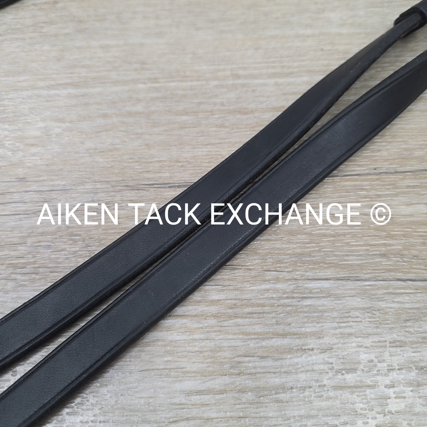 Leather Reins with Hand Stops, Black, 60"