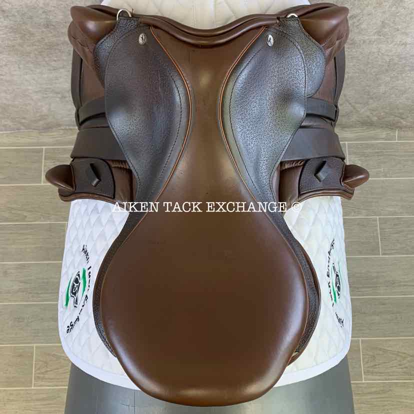 2020 Black Country Solare Vinici Monoflap Jump Saddle, 17.5" Seat, Medium Tree, Wool Flocked Panels