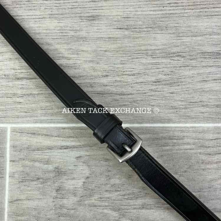 Tony Slatter Saddlery Leather Reins with Stops, Black, 50"