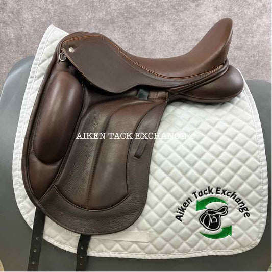 2021 Custom Saddlery Everest Monoflap Dressage Saddle, 18" Seat, Short Flap, Adjustable Tree, Wool Flocked Panels