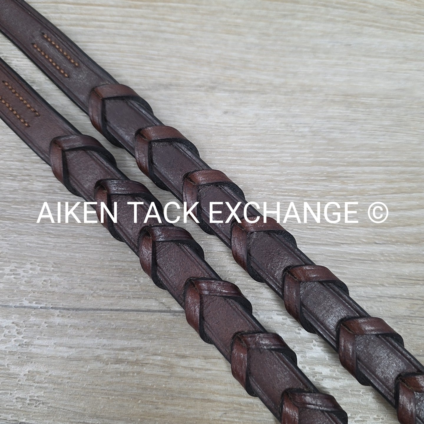 Plain Raised Laced Reins, Brown, Size Full