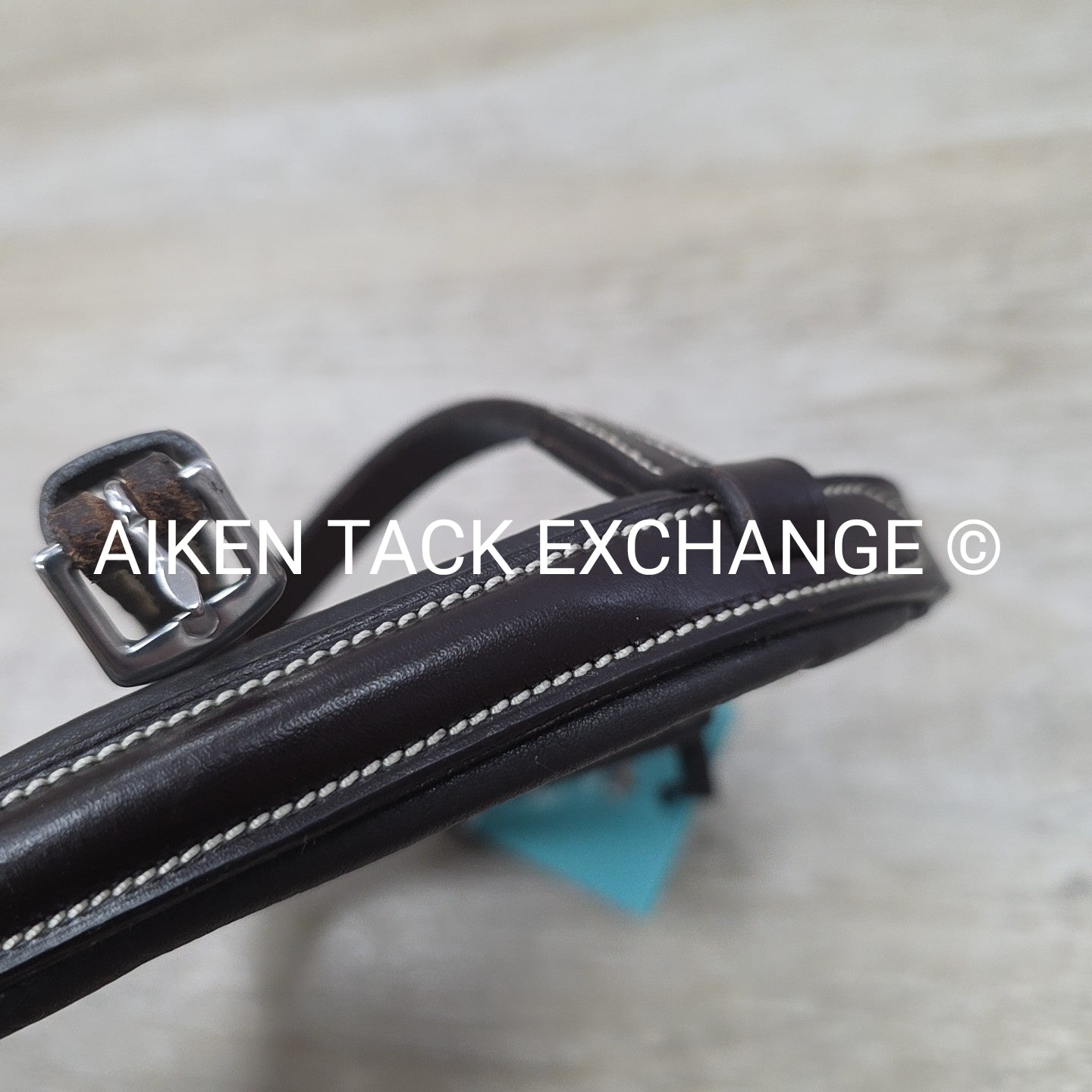 Shires Avignon Fancy Stitch Noseband for Monocrown Bridle, Brown, Size Cob