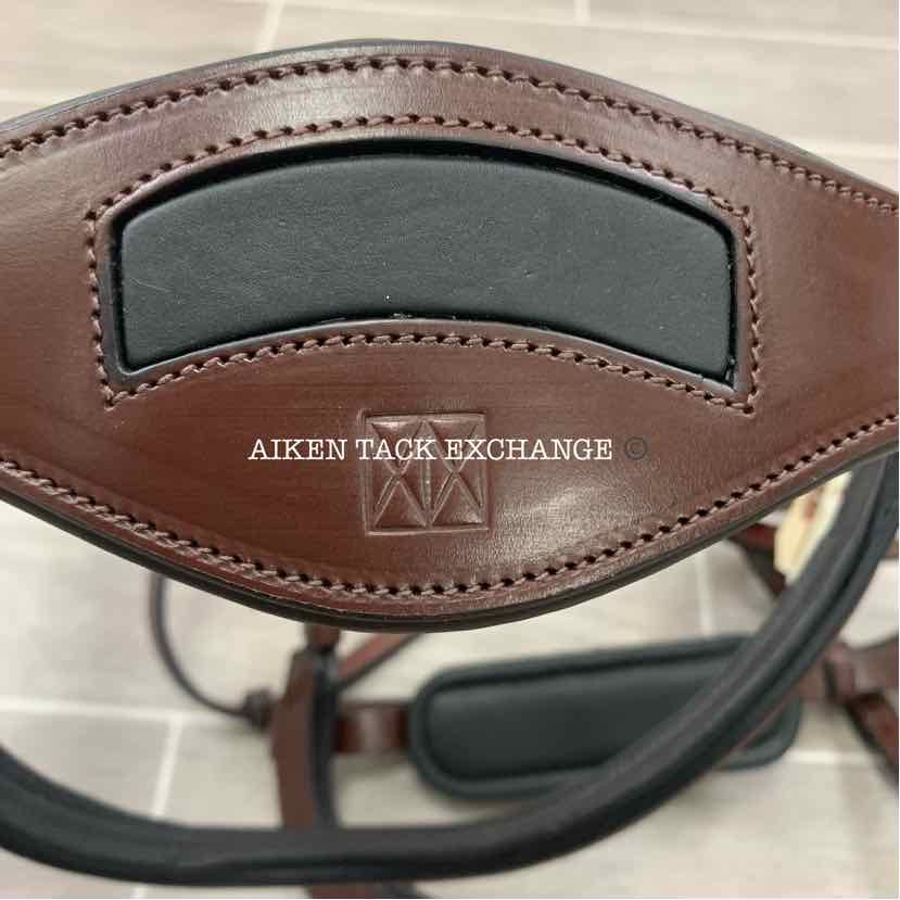 KL Select Red Barn Arena Ergonomic Weymouth Dressage Bridle, Brown, Size Full