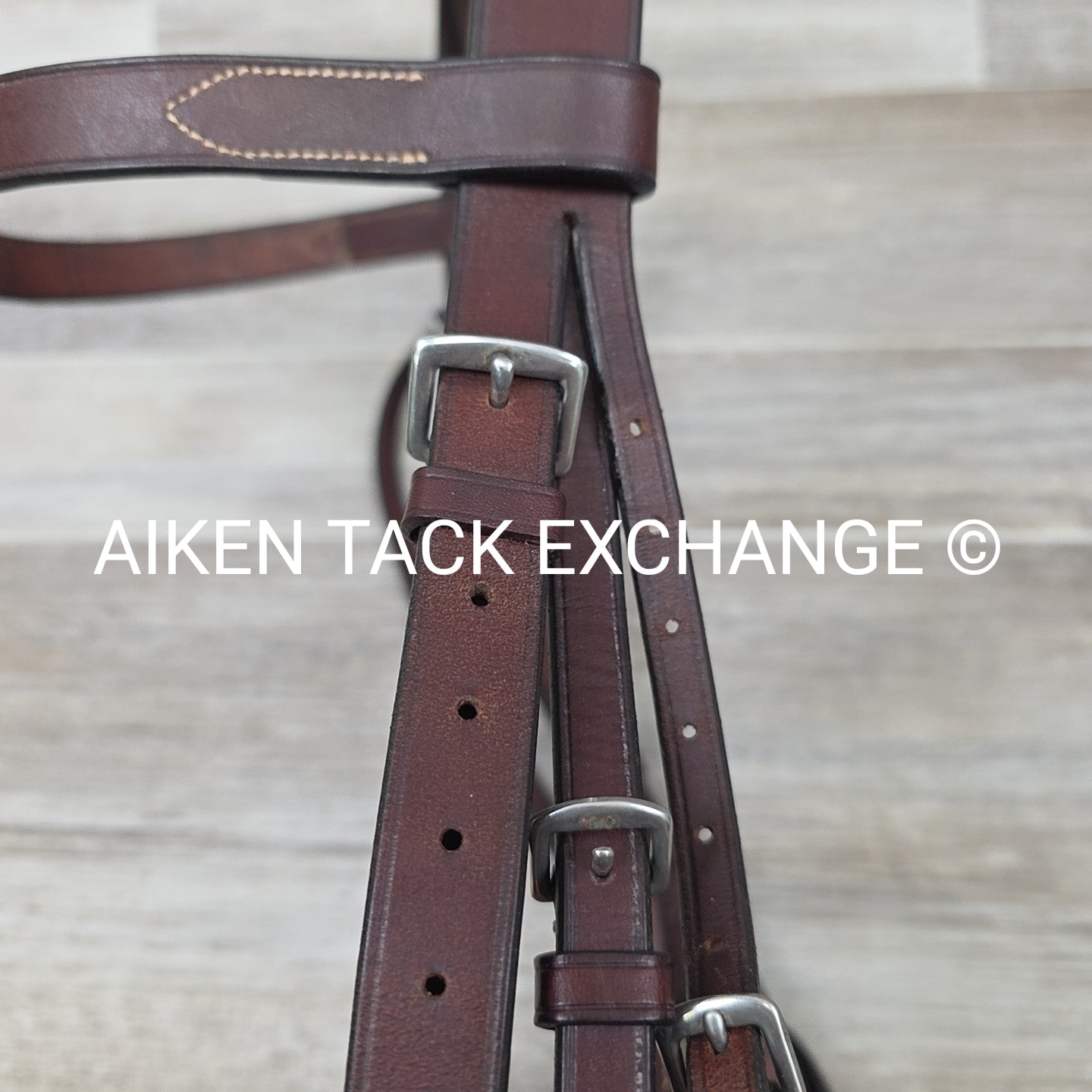 Showmark Flat Hunt Bridle with Laced Reins, Brown, Oversize
