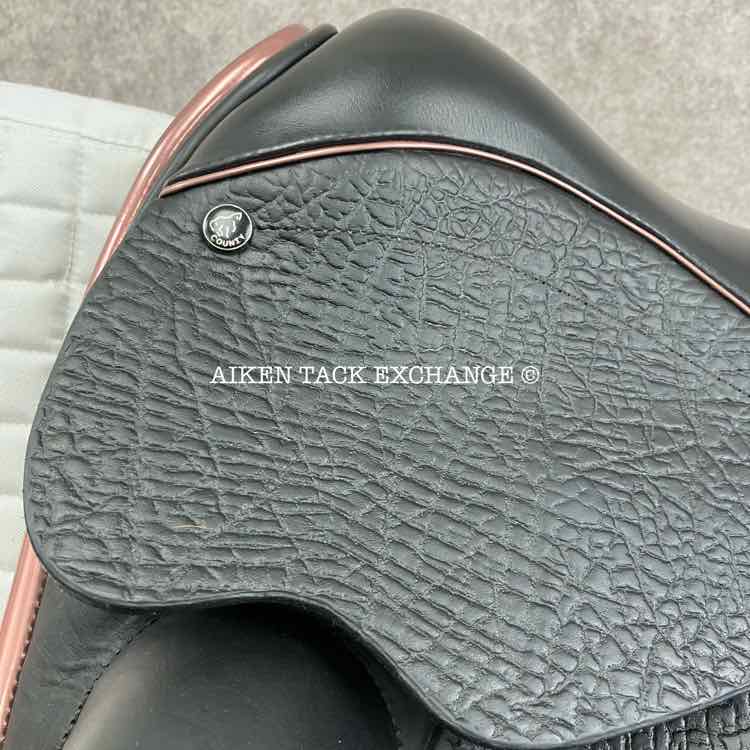 2023 County Epiphany Monoflap Dressage Saddle, 17" Seat, Narrow Tree, Wool Flocked Panels