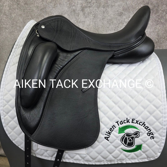2023 Custom Saddlery Wolfgang Gemini R Monoflap Dressage Saddle, 18" Seat, Adjustable Tree, Wool Flocked Panels