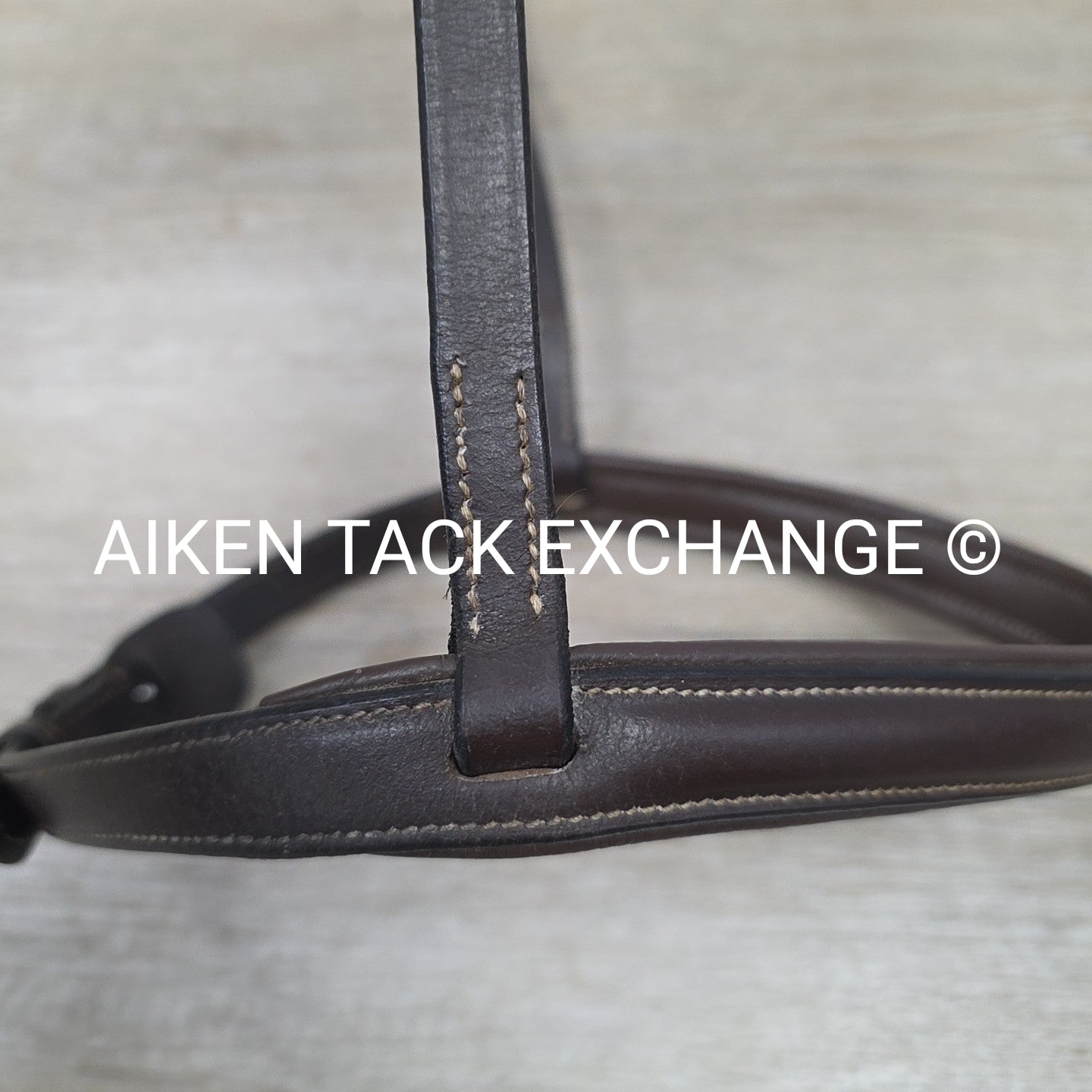 Padded Fancy Stitch Noseband, Brown, Size Full
