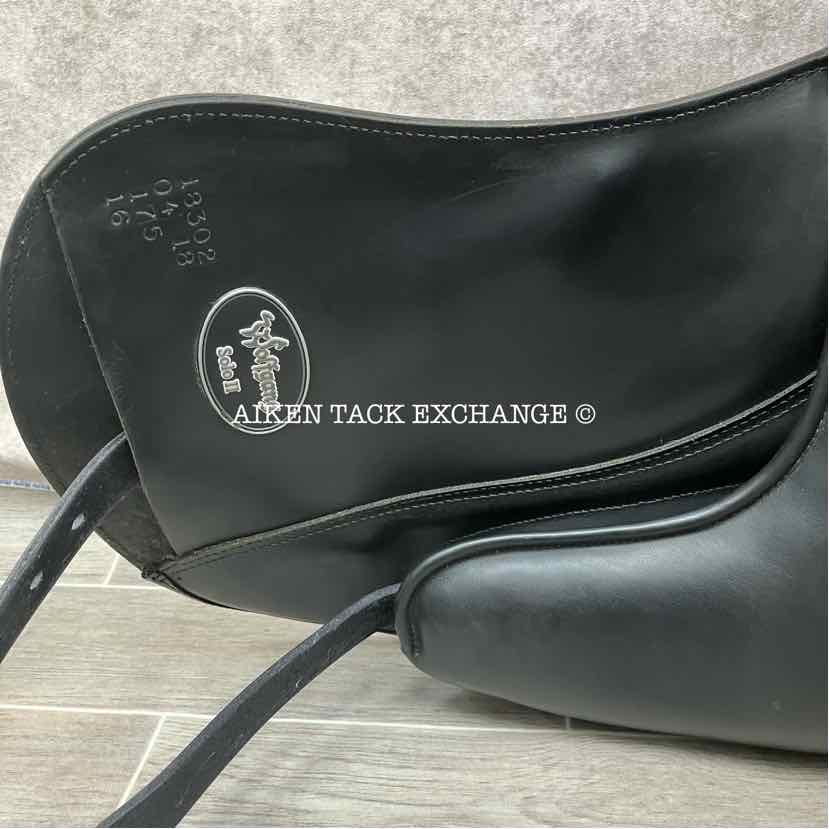 2018 Custom Saddlery Wolfgang Solo MKII Monoflap Dressage Saddle, 17.5" Seat, Adjustable Tree, Wool Flocked Panels