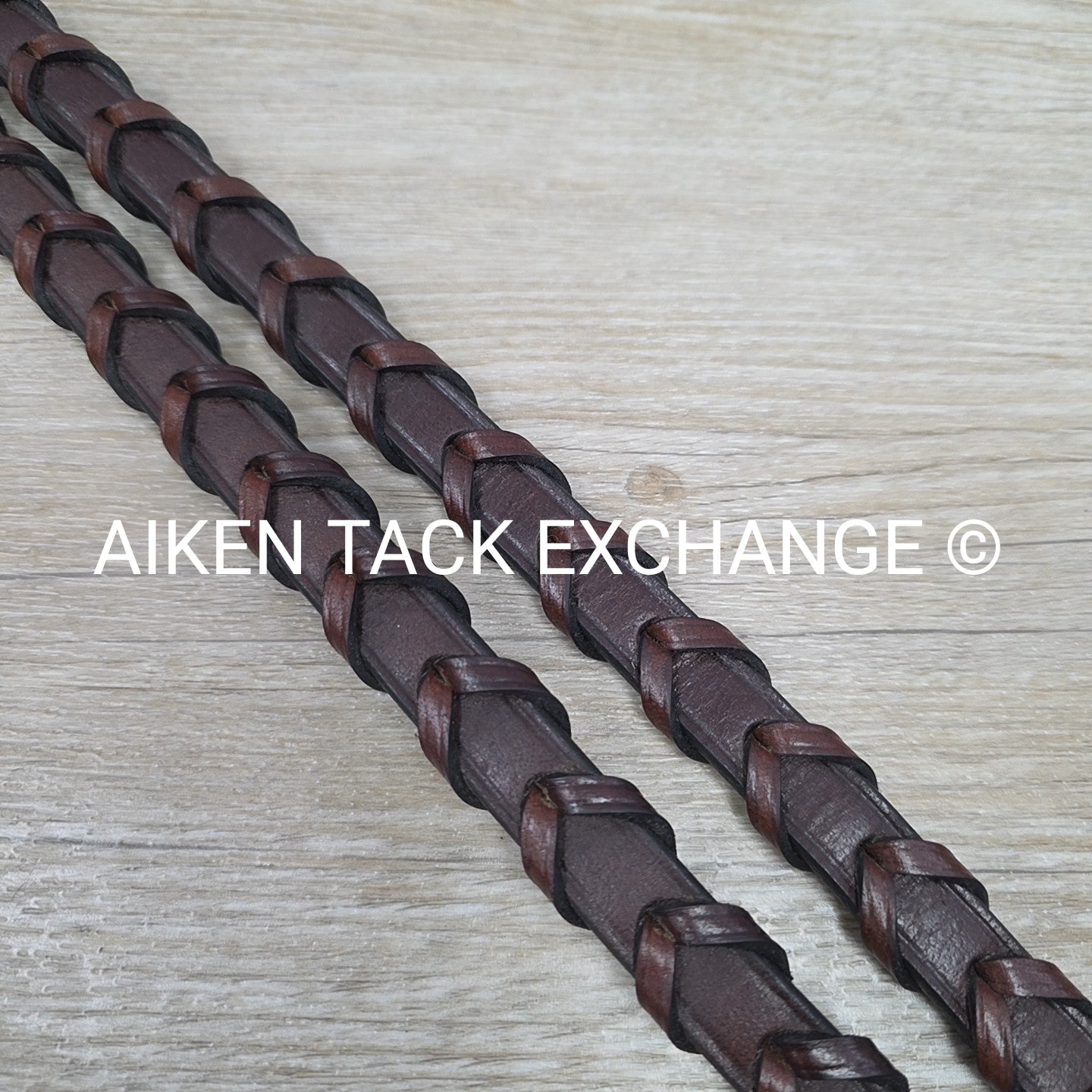 Plain Raised Laced Reins, Brown, Size Full