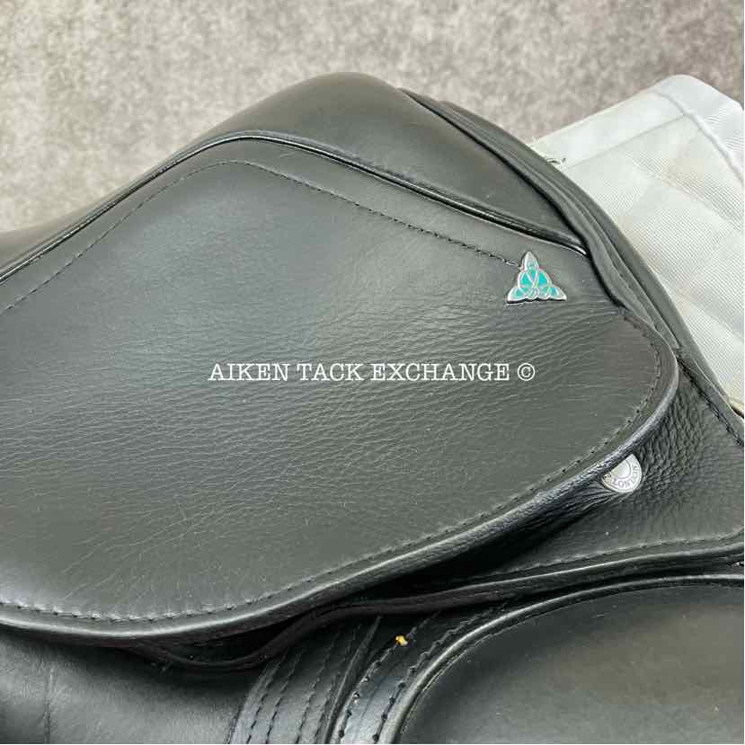 2023 Bliss of London Paramour Monoflap Dressage Saddle, 17" Seat, Short Flap, MW/W Tree, Wool Flocked Panels