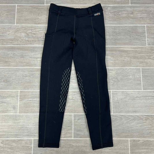 Kerrits Power Stretch Winter Silicone Knee Patch Tights, Size Large