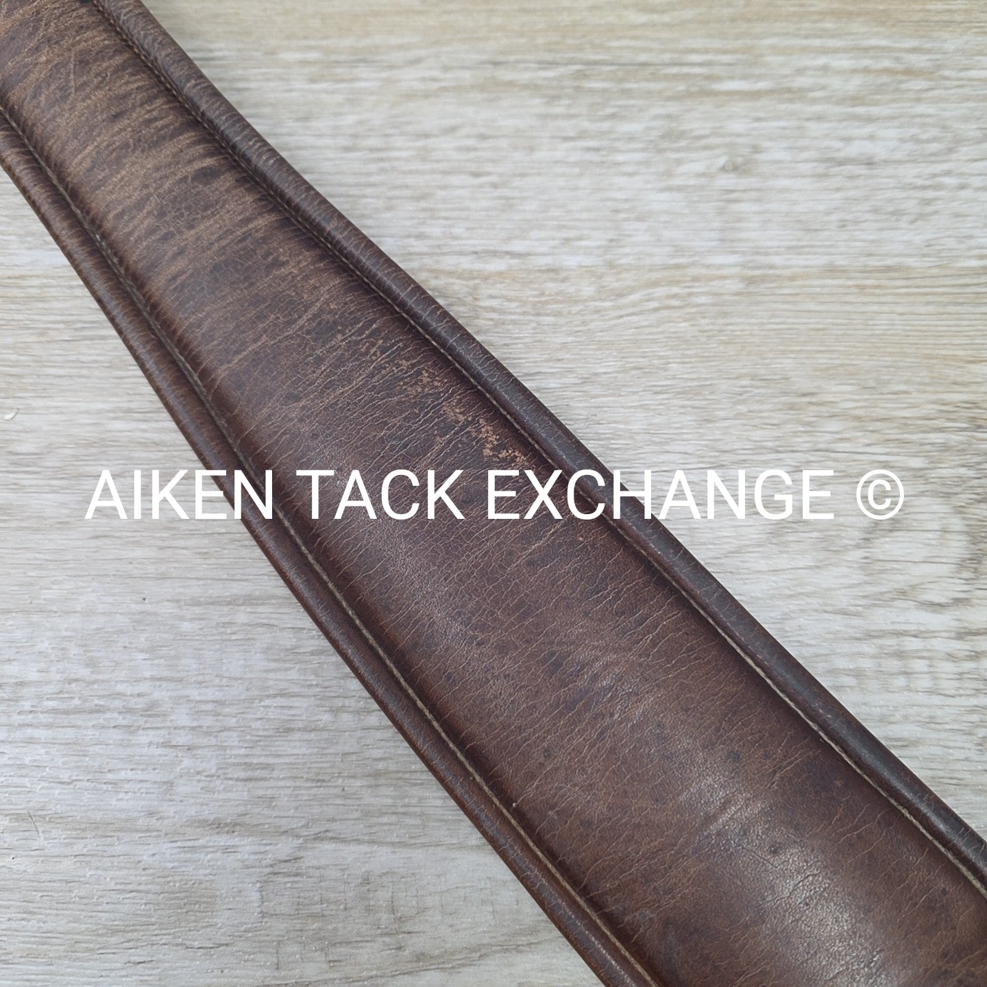Mortack Leather Girth with Single End Elastic, Brown, 48"