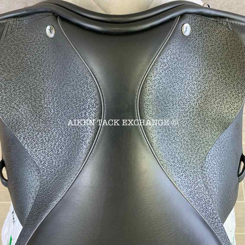 **SOLD** 2020 Black Country Eloquence Dressage Saddle, 17" Seat, Short Flap, Wide/Extra Wide Tree, Wool Flocked Pony Panels