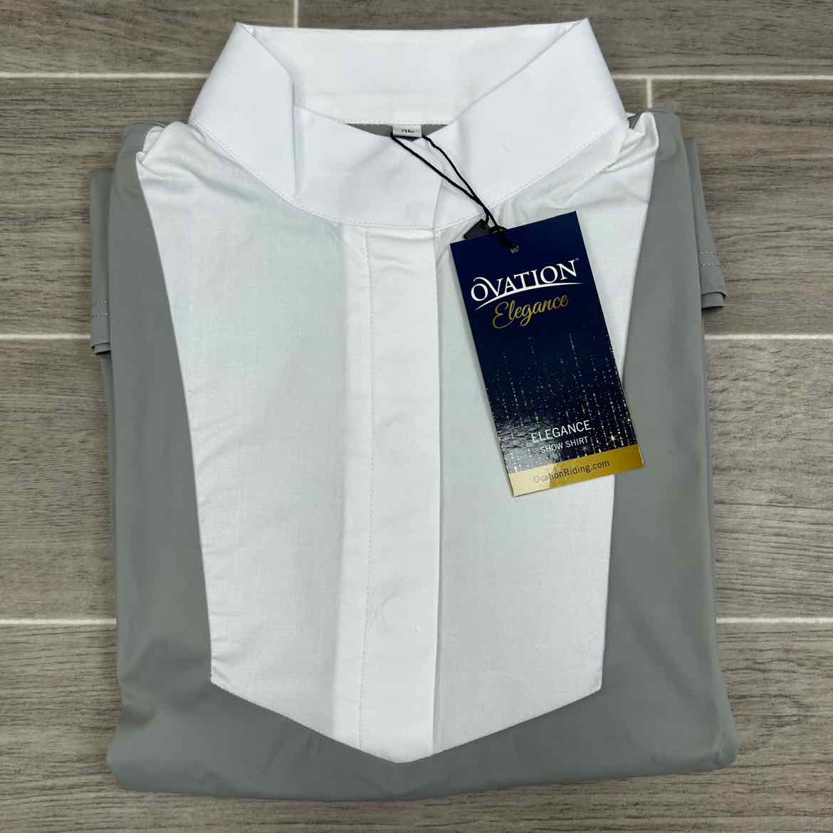 Ovation Elegance Short Sleeve Show Shirt, Grey, Size X-Large