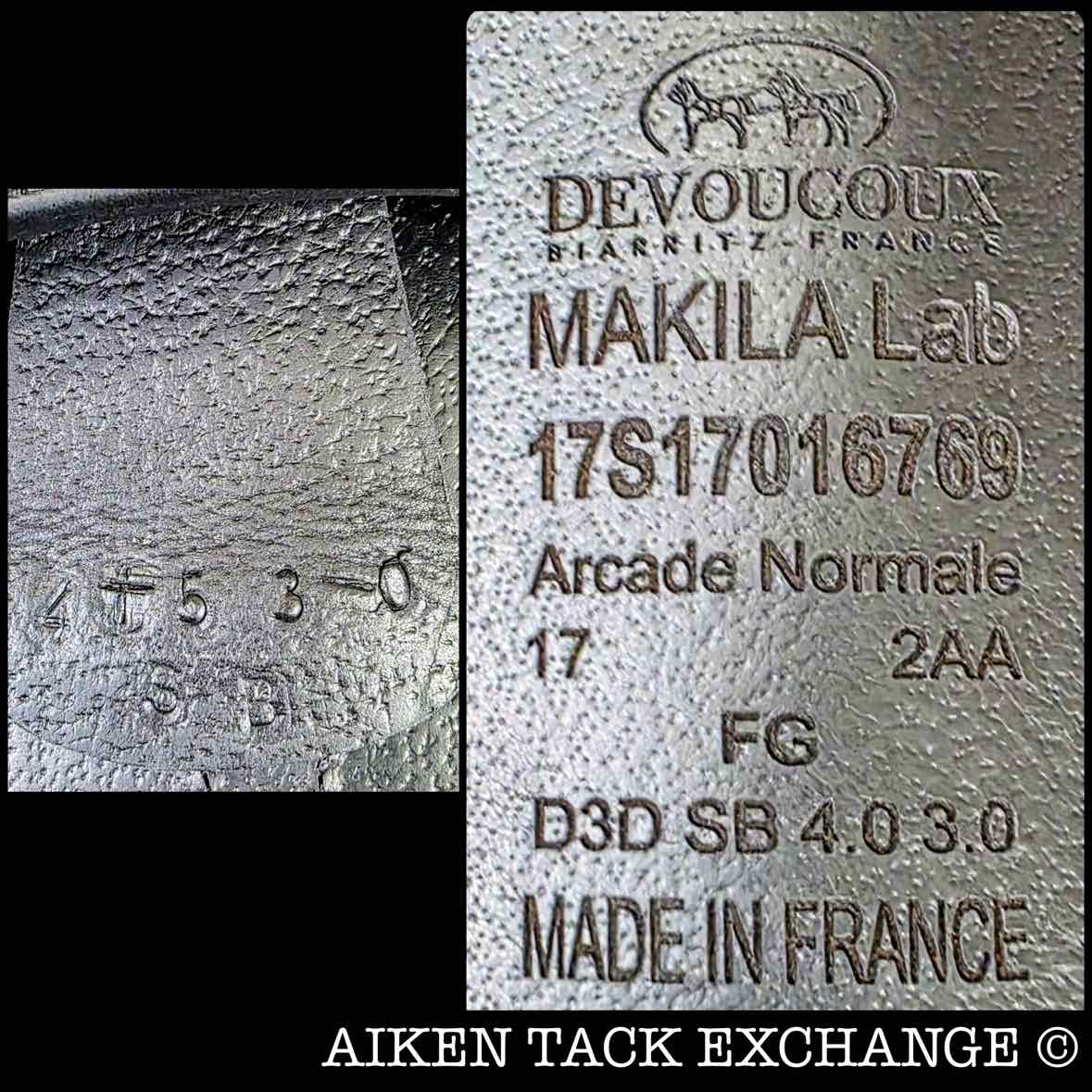 2017 Devoucoux Makila Lab Monoflap Dressage Saddle, 17" Seat - 2AA Flap, Medium Tree, D3D Panels, Full Buffalo Leather