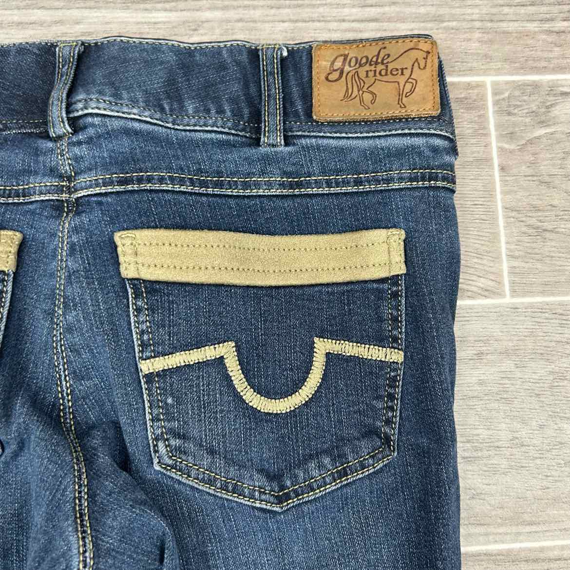 Goode Rider Knee Patch Denim Breeches, Size 28 L