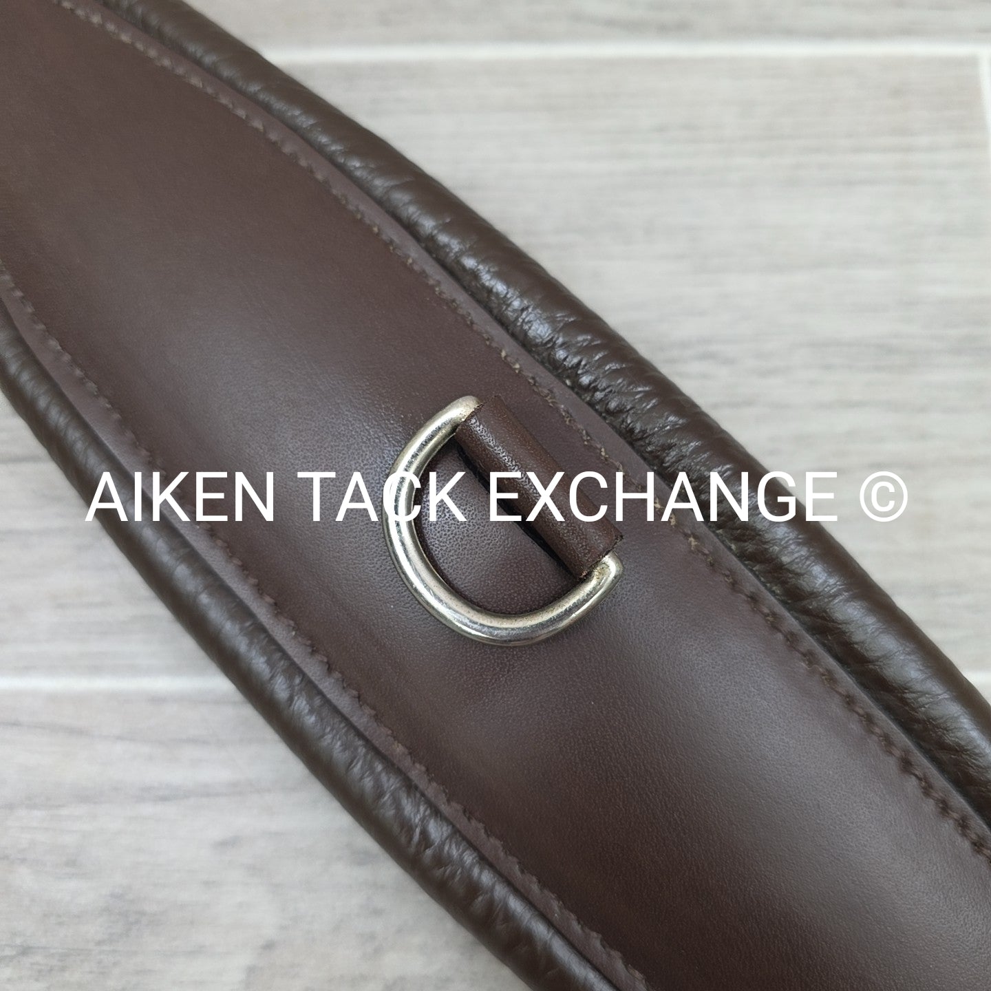 Stubben Leather Girth with Double End Elastic, Brown, 54"